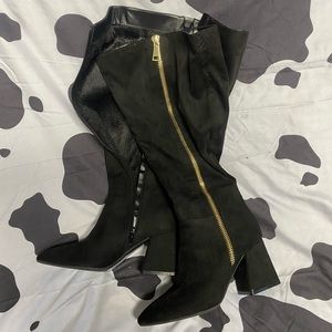 Black Thigh High Boots